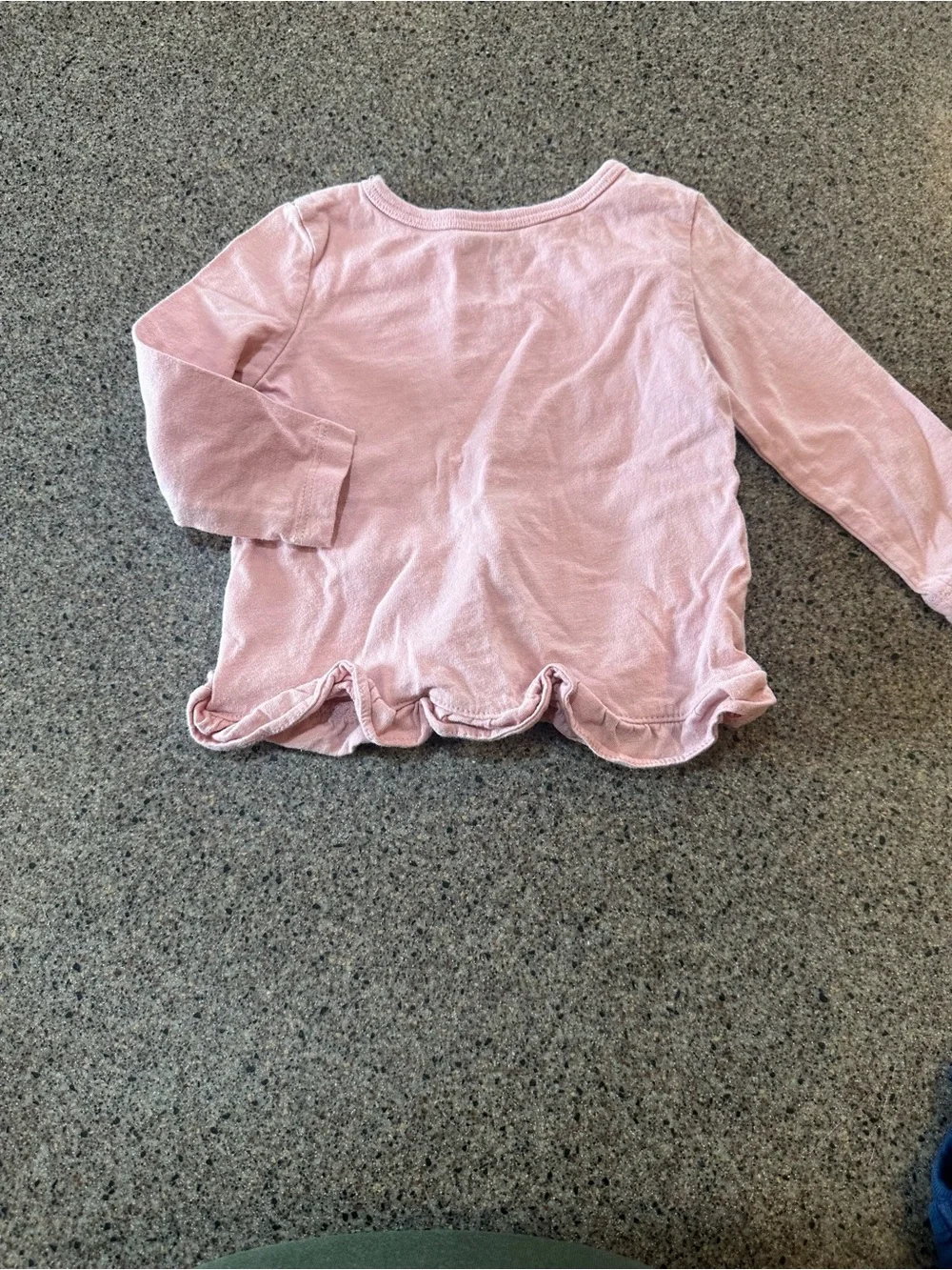 Girls Pink Ballerina Ruffle Hem Long-Sleeve Top